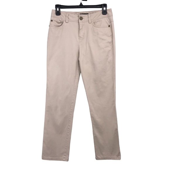 Pantalon Velours Large DANA BUCHMAN - Rayures Beige Et Blanc, Taille 16 - Occasion Comme Neuf